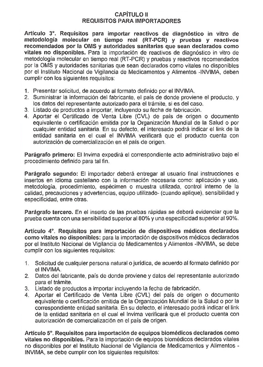 Requisitos para importadores